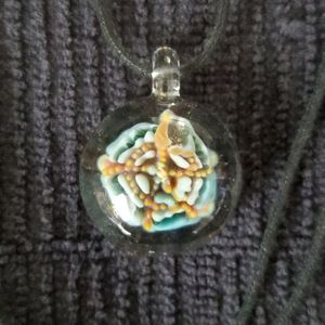 Hand Blown Glass Starfish Pendant